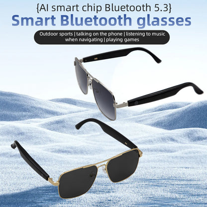 New product UV protection smart bluetooth glasses selfie function voice assistant replaceable optical lenses high quality
