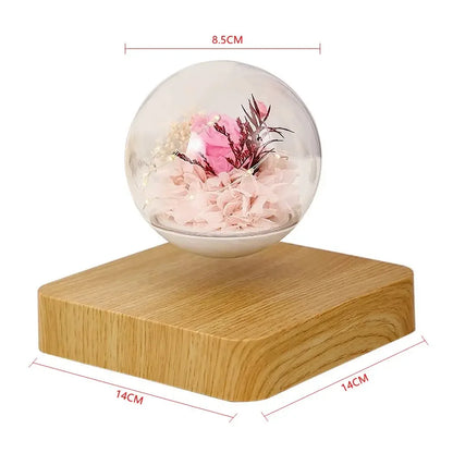 Magnetic Levitation Lamp Rose Creativity Floating Glass LED Bulb Home Office Decoration Magnetic Levitation Light Bulb Ornament