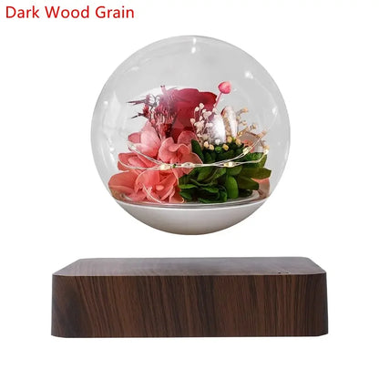 Magnetic Levitation Lamp Rose Creativity Floating Glass LED Bulb Home Office Decoration Magnetic Levitation Light Bulb Ornament